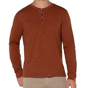 NWT Liverpool Men's Caramel Long Sleeve Cotton Pullover Shirt